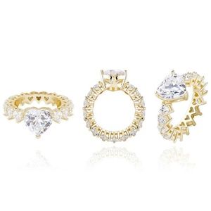 Real GOLD Heart Diamond Ring